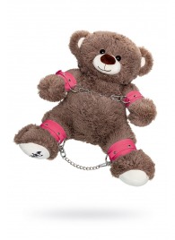 Бондажный набор: бурый мишка с розовыми оковами и наручниками - Pecado - купить с доставкой в Нальчике