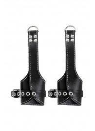 Черные подвесы с белой строчкой - Pecado - купить с доставкой в Нальчике