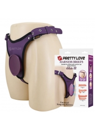 Фиолетовые трусики харнесс с платформой Caludio III - Baile - купить с доставкой в Нальчике