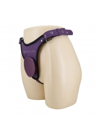 Фиолетовые трусики харнесс с платформой Caludio III - Baile - купить с доставкой в Нальчике