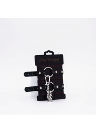 Черно-красные кожаные оковы - Crazy Handmade - купить с доставкой в Нальчике
