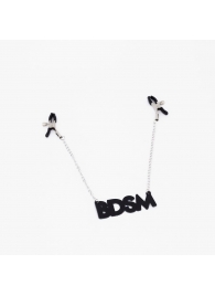 Зажимы на соски с кожаной подвеской BDSM - Crazy Handmade - купить с доставкой в Нальчике