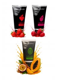 Набор из 3 съедобных лубрикантов JUJU (клубника, малина, тропические фрукты) - JuJu - купить с доставкой в Нальчике Набор из 3 съедобных лубрикантов JUJU (клубника, малина, тропические фрукты) - JuJu - купить с доставкой в Нальчике