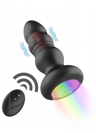 Черная анальная вибропробка с фрикционным механизмом и LED-подсветкой - 12,5 см. - Secwell в Нальчике Черная анальная вибропробка с фрикционным механизмом и LED-подсветкой - 12,5 см. - Secwell
