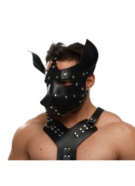 Черная кожаная маска «Собака» - Crazy Handmade - купить с доставкой в Нальчике