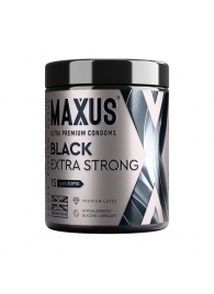 Черные утолщенные презервативы MAXUS Extra Strong с железным кейсом - 15 шт. - Maxus - купить с доставкой в Нальчике