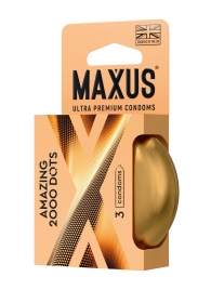 Точечные презервативы MAXUS 2000 Amazing Dots с железным кейсом - 3 шт. - Maxus - купить с доставкой в Нальчике