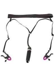 Женские вибростринги с зажимами для половых губ Spreader String with Vibrator - Orion - купить с доставкой в Нальчике