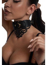 Фигурный чокер с узорами и золотистой фурнитурой - Crazy Handmade - купить с доставкой в Нальчике