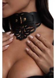 Фигурный чокер с узорами и золотистой фурнитурой - Crazy Handmade - купить с доставкой в Нальчике