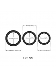 Набор из 3 черных эрекционных колец Stay Hard - Boys of Toys - в Нальчике купить с доставкой