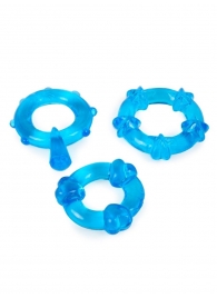 Набор из 3 синих эрекционных колец с различным рельефом - Erowoman-Eroman - в Нальчике купить с доставкой Набор из 3 синих эрекционных колец с различным рельефом - Erowoman-Eroman - в Нальчике купить с доставкой