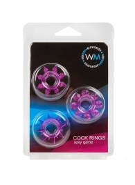 Набор из 3 лиловых эрекционных колец различной формы - Erowoman-Eroman - в Нальчике купить с доставкой Набор из 3 лиловых эрекционных колец различной формы - Erowoman-Eroman - в Нальчике купить с доставкой