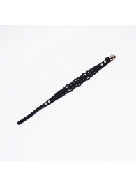 Черный ажурный чокер с золотистой фурнитурой - Crazy Handmade - купить с доставкой в Нальчике