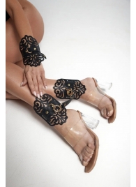 Черный фигурные оковы с золотистой фурнитурой - Crazy Handmade - купить с доставкой в Нальчике