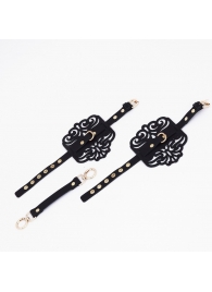 Черный фигурные оковы с золотистой фурнитурой - Crazy Handmade - купить с доставкой в Нальчике