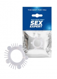 Эластичное эрекционное кольцо с шишечками и шипами - Sex Expert - в Нальчике купить с доставкой