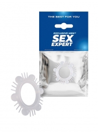 Эластичное эрекционное кольцо с шипиками и шариками - Sex Expert - в Нальчике купить с доставкой