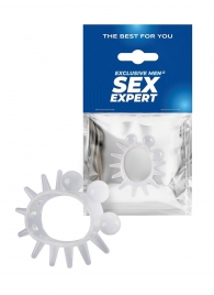 Эластичное эрекционное кольцо с шариками и лучами - Sex Expert - в Нальчике купить с доставкой