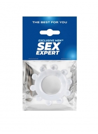 Прозрачное эрекционное кольцо со стимулирующими шариками - Sex Expert - в Нальчике купить с доставкой