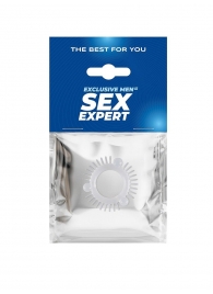 Эластичное эрекционное кольцо с 3 шариками и шипами - Sex Expert - в Нальчике купить с доставкой