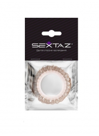 Эрекционное кольцо с бежевыми «ресничками» - Sextaz - в Нальчике купить с доставкой