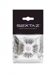 Эластичное эрекционное кольцо с черными «ресничками» - Sextaz - в Нальчике купить с доставкой