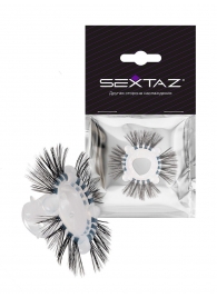 Эластичное эрекционное кольцо с черными «ресничками» - Sextaz - в Нальчике купить с доставкой
