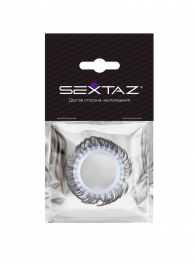 Эластичное эрекционное колечко с черными «ресничками» - Sextaz - в Нальчике купить с доставкой