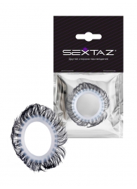 Эластичное эрекционное колечко с черными «ресничками» - Sextaz - в Нальчике купить с доставкой