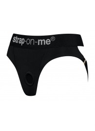 Черные трусики для насадок Heroine Lingerie Harness - size XL - Strap-on-me - купить с доставкой в Нальчике