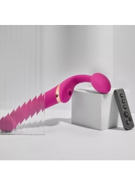 Ярко-розовый безремневой страпон Multi Orgasm Bendable Strap-On size XL с клиторальной стимуляцией - Strap-on-me - купить с доставкой в Нальчике