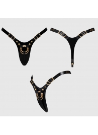 Черный пояс для фиксации насадок Strap-On-Me Leatherette Harness Fabulous - Strap-on-me - купить с доставкой в Нальчике