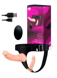 Женский страпон с 2 насадками, вибрацией и пультом ДУ - Erowoman-Eroman - купить с доставкой в Нальчике