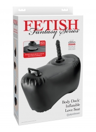 Черное надувное кресло с платформой для фиксации дилдо Body Dock Inflatable Love Seat - Pipedream - купить с доставкой в Нальчике