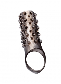 Дымчатая насадка на пенис с шипами и выпуклостями - 12,5 см. - Sex Expert - в Нальчике купить с доставкой