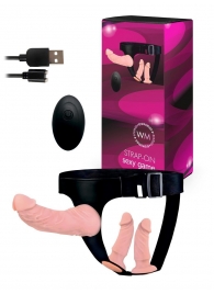 Женский страпон с 3 насадками и вибрацией - Erowoman-Eroman - купить с доставкой в Нальчике