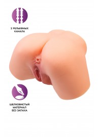 Телесный реалистичный мастурбатор-полуторс с 2 любовными входами - No Name - в Нальчике купить с доставкой