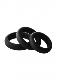 Набор из 3 черных эрекционных колец Smooth Silicone Cockring Pack - Dream Toys - в Нальчике купить с доставкой