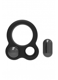 Черное эрекционное кольцо с утяжелителями Cockring Dual Weight - Dream Toys - в Нальчике купить с доставкой