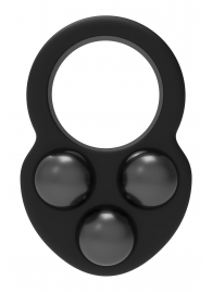 Черное эрекционное кольцо с утяжелителями - Dream Toys - в Нальчике купить с доставкой