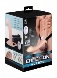 Телесный полый страпон с вибрацией Erection Agents - 24,1 см. - NMC - купить с доставкой в Нальчике