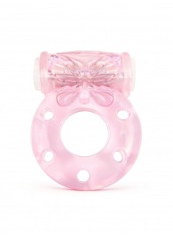 Розовое эрекционное виброкольцо с бабочкой - 1137 - в Нальчике купить с доставкой