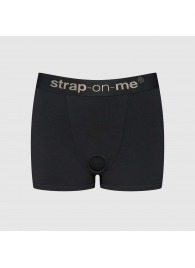 Черные трусики-боксеры для фиксации насадок Strap-on-me Harness Lingerie Allure - size L - Strap-on-me - купить с доставкой в Нальчике