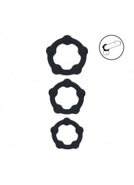 Набор из 3 эрекционных колец Beaded Silicone Cockring Set - Shots Media BV - в Нальчике купить с доставкой