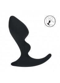 Черная анальная пробка для массажа простаты Double Ripple Silicone Prostate Massager - Shots Media BV - в Нальчике купить с доставкой
