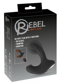 Черная анальная вибропробка с функцией расширения RC Butt Plug with 3 functions - Orion - в Нальчике купить с доставкой