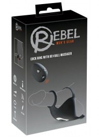 Черная вибронасадка для эрекции и стимуляции мошонки Cock ring with RC ball massager - Orion - в Нальчике купить с доставкой