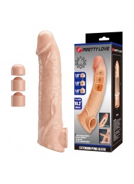Телесный фаллоудлинитель с подхватом мошонки Silas - 26 см. - Baile - в Нальчике купить с доставкой