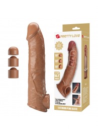 Карамельный фаллоудлинитель с подхватом мошонки Silas - 26 см. - Baile - в Нальчике купить с доставкой
